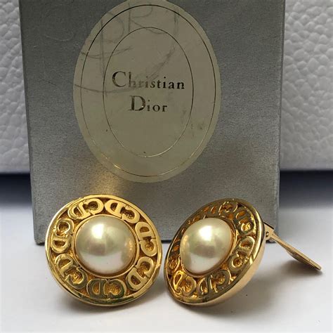 pearl earrings dior|christian dior vintage pearl earrings.